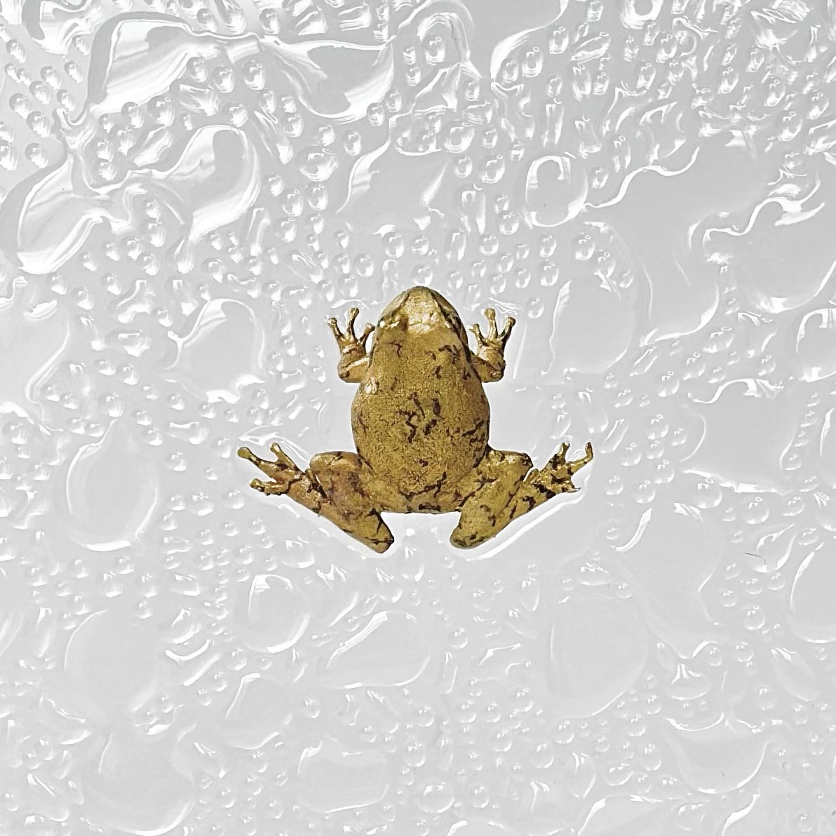 鋳金で制作したカエルの作品「雨ノ蛙『狐の嫁入り』」— 緑青仕上げ | 河﨑海斗